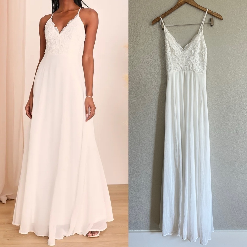 NWOT Madalyn White Lace Maxi Dress